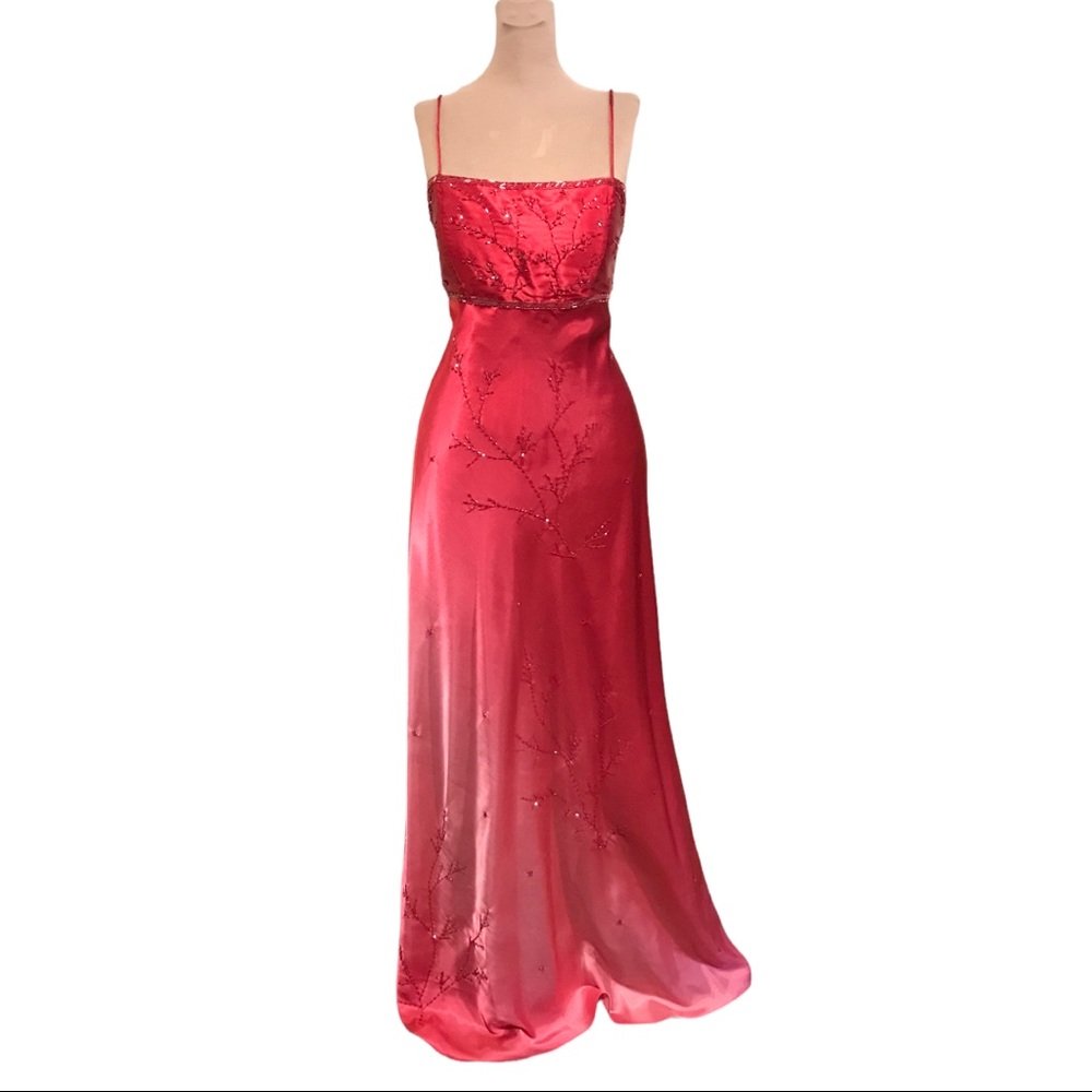 Betsy & Adam Pink Ombré Gown